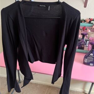 DKNY Black Open Front Cardigan